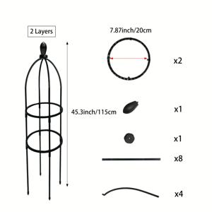 TEMU 클라이밍 덩굴 및 꽃 피는 식물용으로 설계된 완벽한 원형 블랙 정원 지지 프레임. 내구성이 뛰어난 플라스틱으로 제작되었으며, 화분 식물, 실내/실외 클라이밍 식물 지지대에 적합하며 설치가 용이합니다.