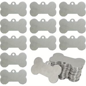 TEMU 25개입 뼈 모양 각인 공백 도그 태그 스테인리스 스틸 스탬핑용 블랭크