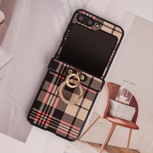 TEMU 휴대폰 케이스 - 고급스러운 투톤 합성 인조 가죽 케이스, 인조 장식 링 버클 장식, 삼성 갤럭시 Z 플립 시리즈 (7, 7 FE, 6, 5, 4, 3 5G 모델 포함)용으로 디자인됨