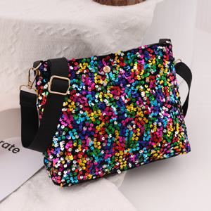 TEMU 세계적인 스타일의 스팽글 버킷백. 숄더백 또는 크로스바디로 착용 가능하며, 데일리 출퇴근에 다용도로 활용 가능합니다. 스타일과 달콤하고 멋진 파티 분위기가 특징이며, 탈부착 가능한 숄더 스트랩으로 외출에도 적합합니다.