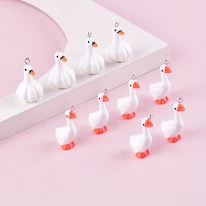 TEMU 10피스 카툰 입체 동물 거위 마늘 오리 레진 참 귀걸이 목걸이 주얼리 DIY 액세서리