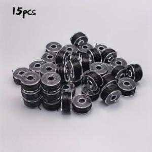 TEMU 재봉틀 바빈 15개 세트 - 블랙 앤 화이트 색상의 튼튼한 실로 공예 및 재봉을 위한 최고의 선택