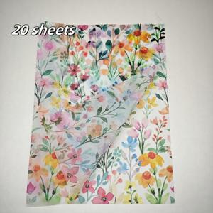 TEMU 20/60장, 수채화 꽃무늬 선물 포장 티슈, 20'' x 14'' 크기의 결혼식, 부활절 선물, 공예품, 생일 선물 포장지, 기념품 가방 채우기, 파티 선물에 적합