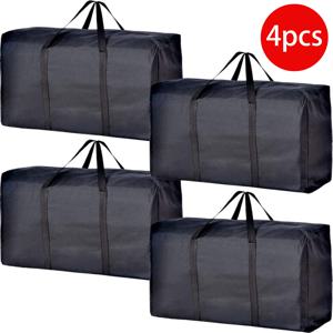 TEMU 2/3/4/6개 대형 이동 가방 - 강력한 지퍼 & 손잡이 포함, 옷 보관용 스토리지 토트백, 이사 및 여행용 공간 절약형 대형 정리 가방