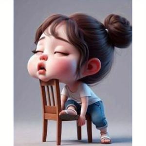 TEMU 페인팅 - 매력적인 수면하는 소녀 5D 아트 캔버스, 11.8x15.7인치 - 고정밀 DIY 원형 퍼즐, 부드러운 파스텔 색상으로 파티, 생일, 휴식에 완벽한 휴식 선물|즐거운 디자인|세밀한 공예