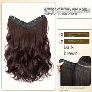 TEMU 여성용 18인치 가발 타블렛, 큰 웨이브 곱슬머리 1개, 보이지 않는 자국 없는 인조모발, 플러시 볼륨감 있는 푹신한 헤어 익스텐션