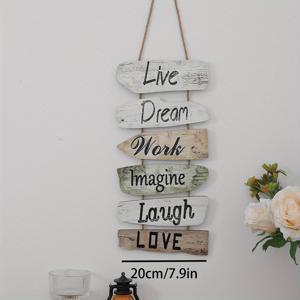 TEMU 1개 러스틱 우든 인스피레이셔널 벽걸이 