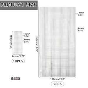TEMU 자수 및 크로셰 공예용 화이트 플라스틱 메쉬 시트 5세트 - 14.4