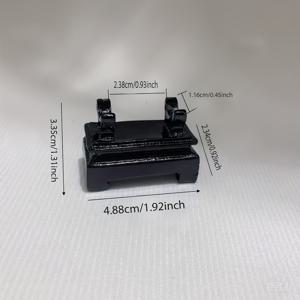 TEMU 1개 빈티지 미네랄 디스플레이 스탠드 - 레진 & 나무 베이스 블랙 마감, 아메시스트, 쿼츠 기둥용 안정적인 직사각형 디자인, 특이한 돌 장식 - 시크한 홈 & 오피스 데코, 전기 필요 없음, 우아한 룸 액센트 | 세련된 | 광택 마감, 홈 데코