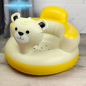 TEMU 1개 - 귀여운 곰 테마 인플레이터블 어린이 좌석 - 샴페인 & 옐로우, 소년용 편안한 학습 소파, 실내외 사용 가능, 전기 불필요