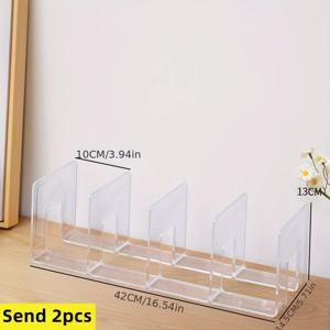 TEMU 투명 플라스틱 확장형 서태첩 및 브리프케이스 정리대 선반 - 핸드백, 파일 가방, 클러치용 멀티컴파트먼트 옷장 수납 파티션 - 내구성 있는 공간 절약 디자인, 지갑 보관 정리함, 옷장 정리, 견고한 구조, 선반 분할기