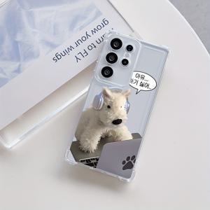 TEMU 갤럭시 S25, S24, S23, S22, S20 FE 울트라 플러스 4G 5G용 방탄 투명 소프트 백 커버 - 고양이 이어폰 디자인 케이스