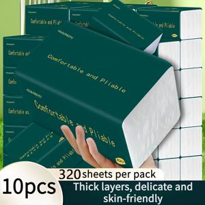 TEMU 얼굴 티슈 10팩, 팩당 320매, 고품질 개인용 티슈, 가정 및 식사용 일회용 냅킨, 가정, 호텔, 여행, 자동차에 적합, 휴대하기 편리