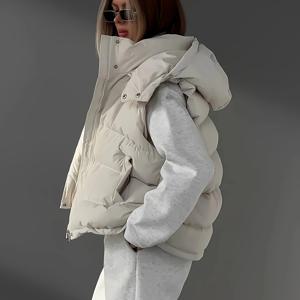 TEMU 솔리드 컬러 간편 데일리 여성용 패딩 조끼