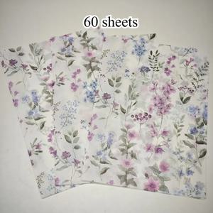 TEMU 15/60장 블루 퍼플 바이올렛 플로럴 선물 포장지 - 50x35cm 생일, 크리스마스, 발렌타인데이, 와인병, 섬세한 물품용 방수 포장지, 고급 소재, 스타일리시 패키징, 이벤트 플래너용 휴일 포장지