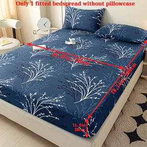 TEMU 파란색 꽃무늬 프린트가 있는 침대 시트 (베개 커버 제외). 침실 및 게스트룸 사용에 적합합니다. 침대 시트만 해당하며 세탁기 및 손세탁 모두 가능합니다.