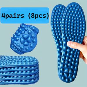 TEMU 8개/4쌍 마사지 깔창, 발 마사지 깔창, 커팅 가능, 남녀 공용, 고탄성 충격 흡수, 경혈 깔창