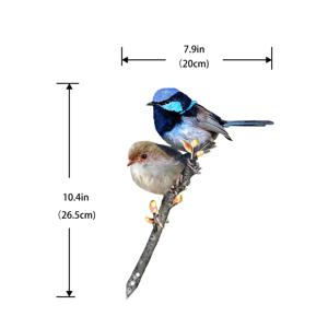 TEMU 1pc 컬러풀한 새 금속 벽 예술, 두 마리의 새 야외 장식, 나무 가지, 벽 등에 적합합니다.
