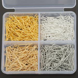 TEMU 400개입 주얼리 제작 헤드핀, U자형 핀, 주얼리 공예 및 재봉 용품에 적합, U자형 아이 핀, 원형 헤드 핀, 절단 및 구부릴 수 있는 비즈 바늘, 귀걸이 연결 핀, 진주 비즈 재료 추가