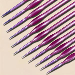 TEMU 고우드 핸들이 달린 보라색 브러쉬 11개 세트. 아크릴, 미니어처 및 소형 모델에 적합합니다. 이 고품질의 미세 브러쉬는 및 취미 생활자를 위해 설계되었습니다.
