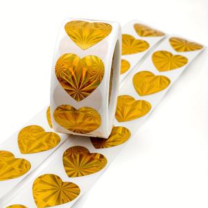 TEMU 500개 금색 하트 스티커 - 선물 포장, 스크랩북, 목공예용 반짝이는 메탈릭 골드 하트 모양 접착식 데칼 - 페이퍼 판타지 테마 장식 스티커, 내구성 있는 광택 마감