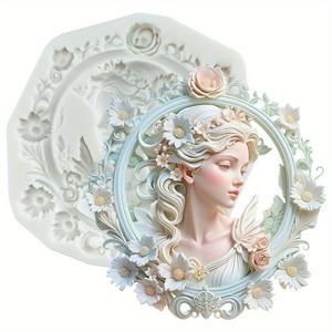 TEMU 유럽 여신 화환 제작을 위한 실리콘 레진 몰드, 레진 프로젝트, 클레이 아트, 주얼리 제작, 석고 공예, 홈 , 빈티지 벽걸이 예술 및 어버이날 선물로 완벽