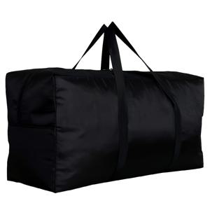 TEMU 1 대형 블랙 여행용 수납 가방 - 내구성 강화 폴리에스터, 지퍼 잠금 및 튼튼한 손잡이, 접이식 경량 이동 가방 (스포츠, 피트니스, 여행, 이사용) - 크리스마스 선물 추천