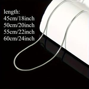 TEMU 스타일 산화 방지 미끄럼 방지 은색 체인 1mm 316L 316L 316L 316L 스테인리스 스틸 뱀 체인 목걸이 꼬임 로프 주얼리 남녀 목걸이 플레인 체인
