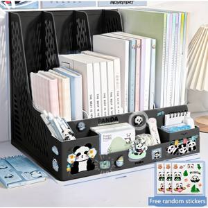 TEMU 다양한 칸막이가 있는 데스크탑 파일 정리함. 랜덤 스타일 스티커가 함께 제공되어 장식에 사용할 수 있습니다. PP 재질로 제작되었으며, 분리 가능하며 공간 절약형 사무용품 보관 상자 및 파일 정리함으로 사용할 수 있습니다.