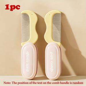 TEMU 1개 고양이와 애완동물 털 풀림 및 매듭 빗, 고양이와 개용 떠다니는 털 제거 바늘 빗, 벼룩 및 벌레 퇴치 빗, 접이식 디자인, 스테인리스 스틸 제작, 장모와 단모 고양이에 적합, 털빠짐 및 엉킴 감소