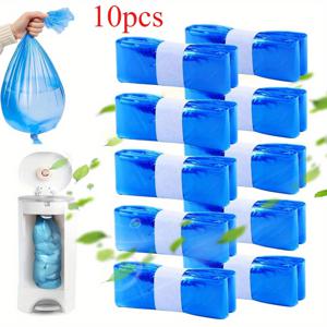 TEMU 10개입 블루 기저귀 리필, 냄새 차단 및 접이식 쓰레기봉투, 기저귀 및 음식물 쓰레기용, Genie, Angelcare, Tommee, Tippee, Munchkin, Foppapedretti, LitterLoer II, Dress Up XL, Classic XL, LittyCat, Spross Fashion Pails 호환