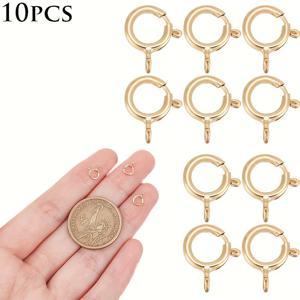 TEMU 10개 14K 금도금 스프링 링 클라스프, 목걸이 팔찌 주얼리 DIY 제작용