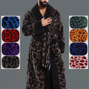 TEMU 25AW 홈 트렌드 - 겨울 컬렉션 - 플러시 스타일 - 따뜻함 - 프린트 시리즈 - 신상 로브 - 가을/겨울 시즌 - 엑스트라 롱 & 두꺼운 보온 - 긴소매 로브 - 목욕 가운 - Free Size - 8가지 색상 - 조절 가능한 벨트 포함 - 포켓 포함