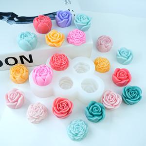 TEMU DIY 다섯 가지 기능의 꽃무늬 캔들 아ロマ테라피 실리콘 몰드, 장미, 모란 등 다양한 모양 포함, 비누, 레진 클레이, 석고 장식품 제작용