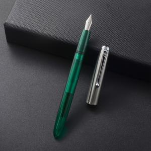 TEMU 1개 JINHAO 51A 만년필 0.5mm F펜촉 잉크펜 투명 그린 펜 금융 사무용품 문구 PK 9019 9016 82 펜 잉크 없음 박스 없음