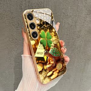 TEMU 휴대폰 케이스 - 네잎 클로버 벼룩 패턴 휴대폰 케이스 (A53/A54/A55/A52/A35/A34/A33/A32/A25/A24/A23/A15A/14/A13/A05S/S20/S21 FE/S22 Ultra/S23/S23 Ultra/S24/S24 FE/S24 Ultra/S25/S25 Ultra/S25 Plus/S25 Edge 호환), 고급 트렌드