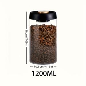 TEMU 진공 보관 용기, 커피원두용 진공 밀봉 유리병, 압력펌프 보관통, 방습 보관병, 커피원두, 차, 견과류, 곡물에 적합, 주방 정리 및 보관, 주방 용품, 3가지 사이즈 선택 가능