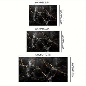 TEMU 1개, 2D 평면 인쇄 배수 매트/수분 흡수 매트/건조 매트/단열 매트, 고급스러운 블랙 앤 골드 마블 텍스처 패턴, 간편하고 독특한 디자인. 이 다기능 매트는 식기류, 커피 머신에 적합합니다.