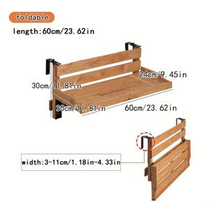 TEMU 휴대용 수납 랙 풀 세트, 울타리, 난간, 마당, 현관, 수영장, 발코니에 적합한 접이식 선반 유닛, 견고한 나무 재질, 접이식 디자인