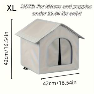 TEMU 1개 대형 야외 고양이 집, 방풍 및 추운 겨울 쉼터, 실내/야외 고양이를 위한 넓은 내부, 내구성 있는 폴리에스터, 간편한 조립 (도구 불필요) - 노숙 고양이, 애완동물 쉼터, 모던 디자인에 적합