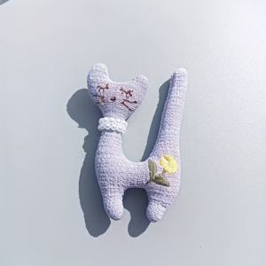 TEMU 매력적인 동물 핀 - 사랑스러운 니트 원단 고양이 - 핀은 포함되어 있지 않으며, 새끼 고양이 디자인으로 옷과 가방에 추가하기에 적합하며, 데일리룩에 매우 적합하며, 귀여운 새끼 고양이 장식 추가 - 옷, 휴대폰 추가, 수제 데칼