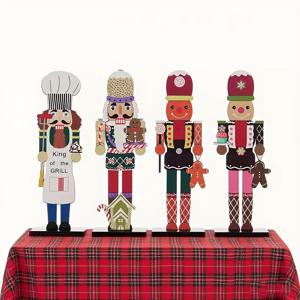TEMU 나무 호두까기 병정 크리스마스 장식품 4개 세트, 집 장식, 창의적인 호두까기 병정 크리스마스 장식품, 휴일 장식용 오너먼트, 완벽한 크리스마스 선물