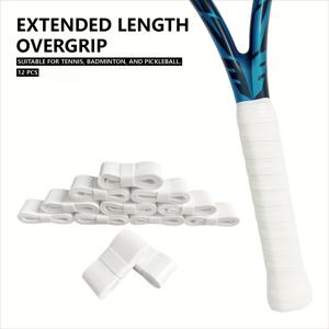 TEMU 테니스 라켓용 그립 12개입 - 땀 흡수, 미끄럼 방지, 충격 흡수, 내구성 있는 PU 소재, 테니스 및 배드민턴 라켓에 적합