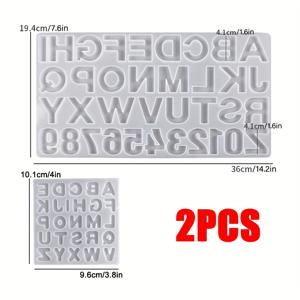 TEMU 26개의 영문 알파벳 및 숫자를 위한 두 가지 크기의 레터 레진 실리콘 몰드, 키체인 펜던트, 귀걸이, 주얼리 제작 및 홈 데코레이션에 적합
