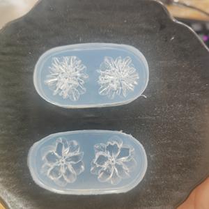 TEMU 2개 레진 실리콘 몰드, 미니어처 곰팡이 엣지 레이스 꽃 몰드, 높은 투과성 드립 실리콘 몰드, 레진 액체 몰드