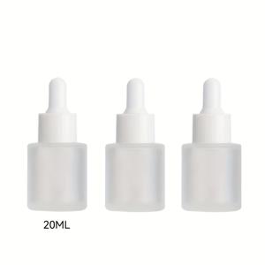 TEMU 재사용 가능한 고품질 유리 스포이드 병 3개 세트, 각 20ml - 흰색 캡 포함, 에센셜 오일, 세럼 및 스킨케어에 적합, 모던한 디자인