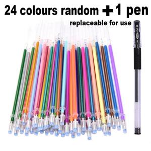 TEMU 25개/13개 글리터 형광 젤 펜 리필 - 멀티 컬러 잉크 교체 펜, 미술, 공예 및 필기 작업에 적합 - 젤 펜 리필 세트, 필기구, 일반적인 학교 문구류, 내구성 좋은 멀티 컬러 마커, 혼합 색상 랜덤
