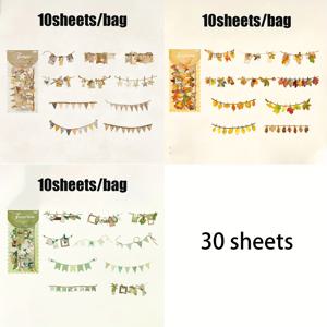 TEMU 30매/봉지 (3가지 스타일 × 각 10매), 롱 스트립 스티커 팩, 크라프트지 소재, 핸드메이드 파티 시리즈, 파티 테마 문구류, 물병 장식 스티커, 명절 및 생일 선물 포장용 스티커로 사용 가능