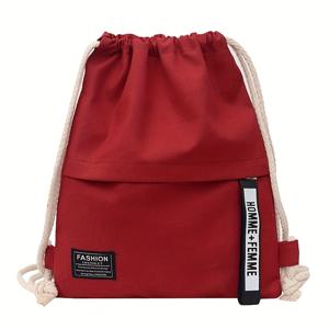 TEMU 드로스트링 백팩, 패셔너블한 학교 및 헬스장용 드로스트링 가방, 캐주얼 로프 백팩, 십대 및 여성을 위한 학교 배낭, 백팩/내구성 있는 소재/조절식 및 심플/보관이 용이함