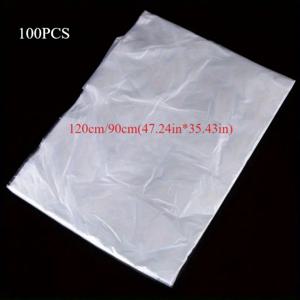 TEMU 100개입 일회용 플라스틱 미용가운 - 헤비듀티 원타임 사용 후드형 칼라, 컬러 코드 화이트 & 블랙, 헤어, 컬러링, 스타일링용 - 미용실, 스파, 바버샵 위생용 (대량 패키지)